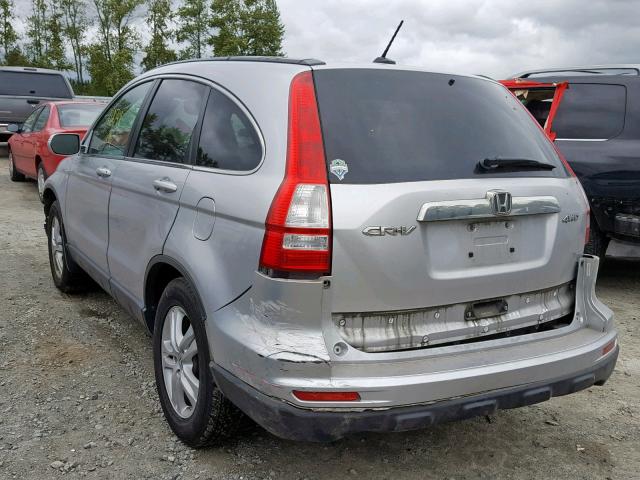 JHLRE4H7XAC002357 - 2010 HONDA CR-V EXL SILVER photo 3