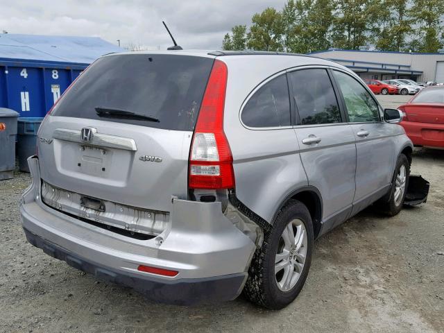 JHLRE4H7XAC002357 - 2010 HONDA CR-V EXL SILVER photo 4