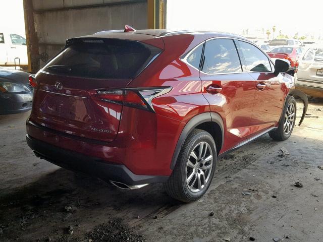 JTJYARBZ4F2020116 - 2015 LEXUS NX 200T RED photo 4