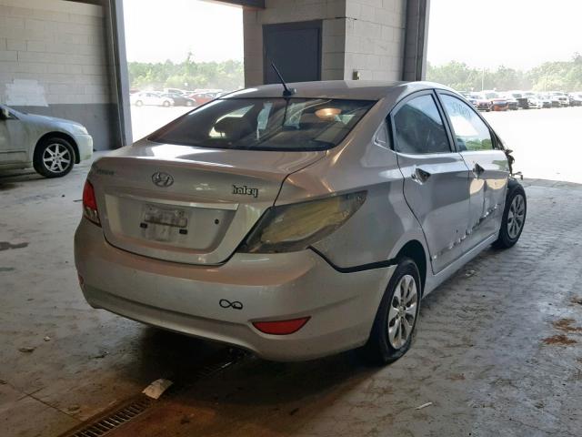 KMHCT4AE7GU037521 - 2016 HYUNDAI ACCENT SE SILVER photo 4