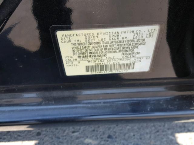 3N1AB61E79L656193 - 2009 NISSAN SENTRA 2.0 BLACK photo 10