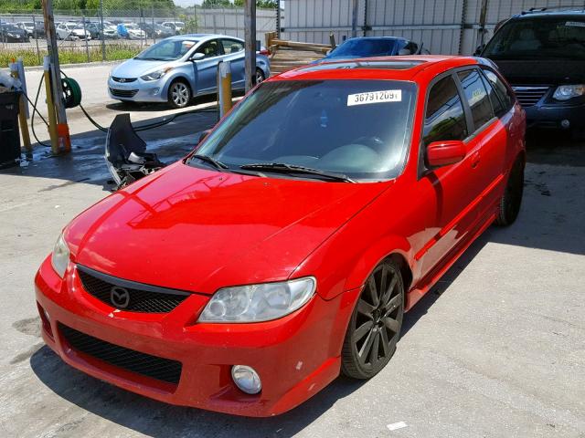 JM1BJ245421528984 - 2002 MAZDA PROTEGE PR RED photo 2