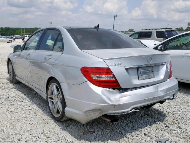 WDDGF4HB8CA623591 - 2012 MERCEDES-BENZ C 250 SILVER photo 3