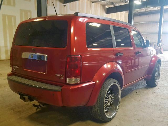 1D8GU58698W102643 - 2008 DODGE NITRO R/T RED photo 4