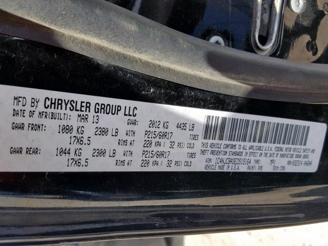 1C4NJCBA3ED515164 - 2014 JEEP COMPASS SP 黑色 照片 10