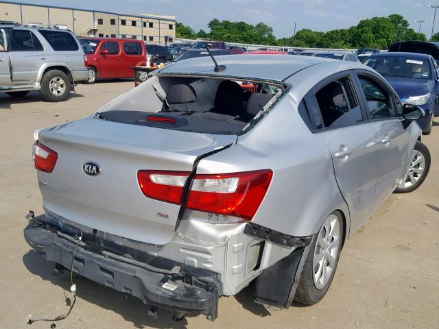 KNADM4A38H6057266 - 2017 KIA RIO LX SILVER photo 4