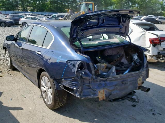 1HGCR2F8XEA075254 - 2014 HONDA ACCORD EXL BLUE photo 3