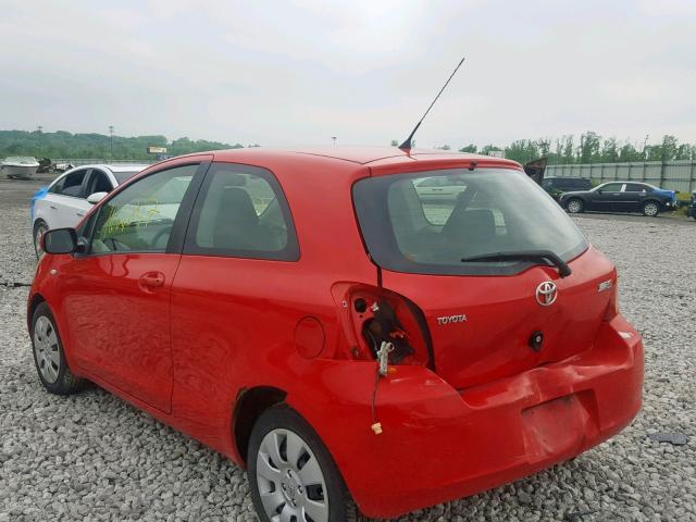 JTDJT923X85195076 - 2008 TOYOTA YARIS RED photo 3