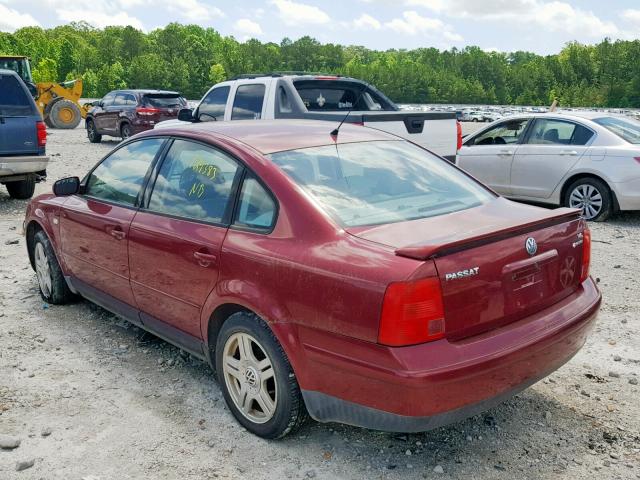 WVWEH63B61E034561 - 2001 VOLKSWAGEN PASSAT GLX 红色 照片 3