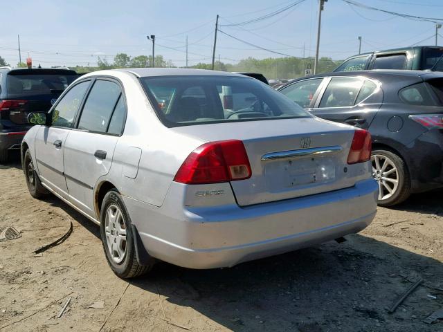 2HGES16122H506936 - 2002 HONDA CIVIC DX SILVER photo 3