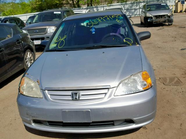 2HGES16122H506936 - 2002 HONDA CIVIC DX SILVER photo 9