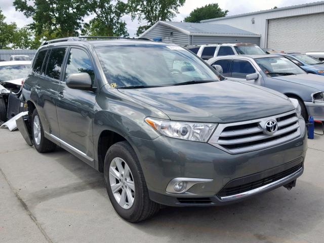 5TDZA3EH0DS036827 - 2013 TOYOTA HIGHLANDER GREEN photo 1