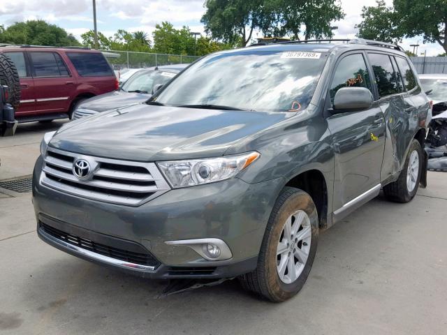 5TDZA3EH0DS036827 - 2013 TOYOTA HIGHLANDER GREEN photo 2