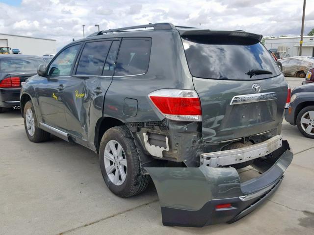 5TDZA3EH0DS036827 - 2013 TOYOTA HIGHLANDER GREEN photo 3