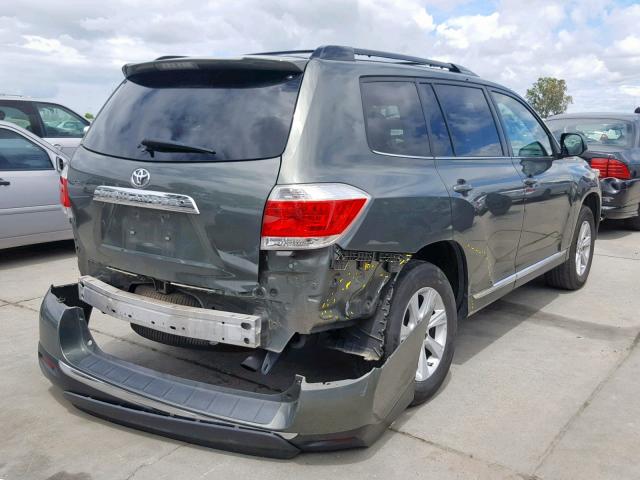 5TDZA3EH0DS036827 - 2013 TOYOTA HIGHLANDER GREEN photo 4