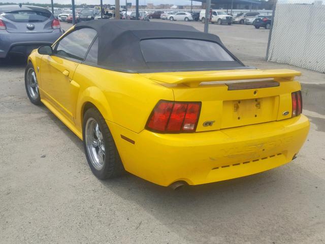 1FAFP45X54F128956 - 2004 FORD MUSTANG GT YELLOW photo 3