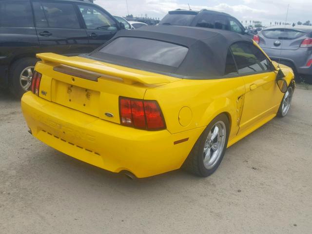 1FAFP45X54F128956 - 2004 FORD MUSTANG GT YELLOW photo 4