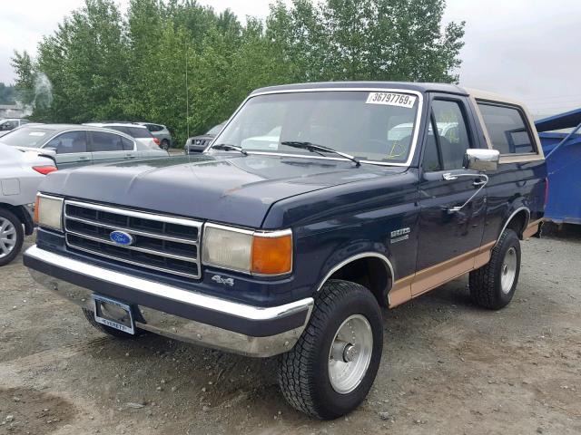 1FMEU15N7KLA65641 - 1989 FORD BRONCO U10 BLUE photo 2