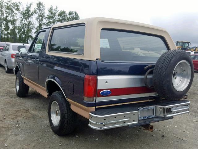 1FMEU15N7KLA65641 - 1989 FORD BRONCO U10 BLUE photo 3