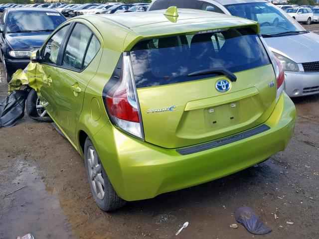 JTDKDTB32G1133451 - 2016 TOYOTA PRIUS C GREEN photo 3