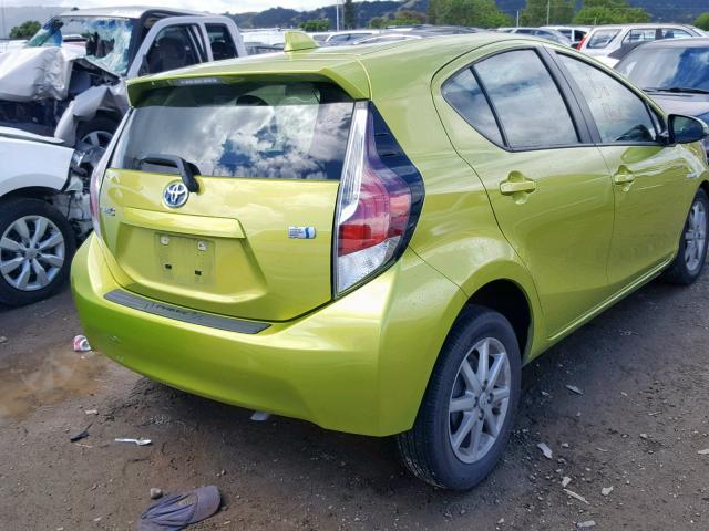 JTDKDTB32G1133451 - 2016 TOYOTA PRIUS C GREEN photo 4