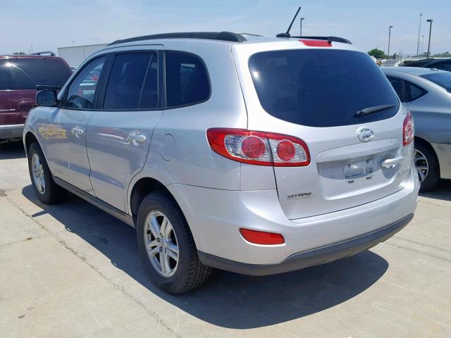 5NMSG3AB8AH345297 - 2010 HYUNDAI SANTA FE G SILVER photo 3