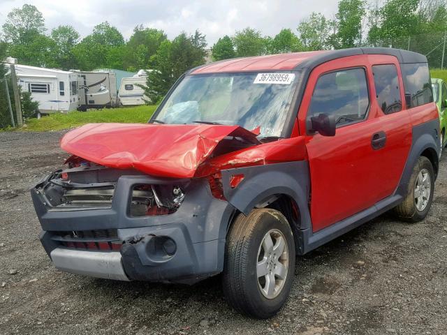 5J6YH18635L000164 - 2005 HONDA ELEMENT EX RED photo 2