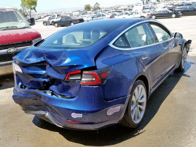 5YJ3E1EAXJF169371 - 2018 TESLA MODEL 3 BLUE photo 4