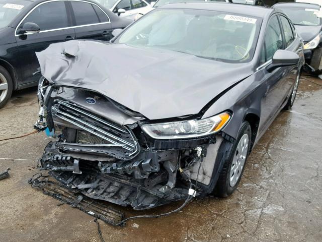 3FA6P0G76ER296972 - 2014 FORD FUSION S GRAY photo 2