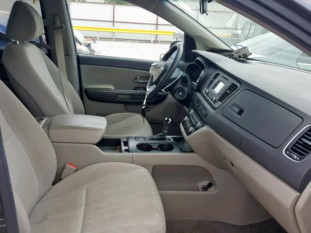 KNDMB5C12F6069467 - 2015 KIA SEDONA LX GRAY photo 5