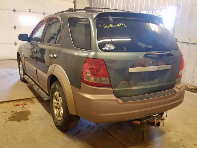 KNDJD733045303019 - 2004 KIA SORENTO EX GREEN photo 3