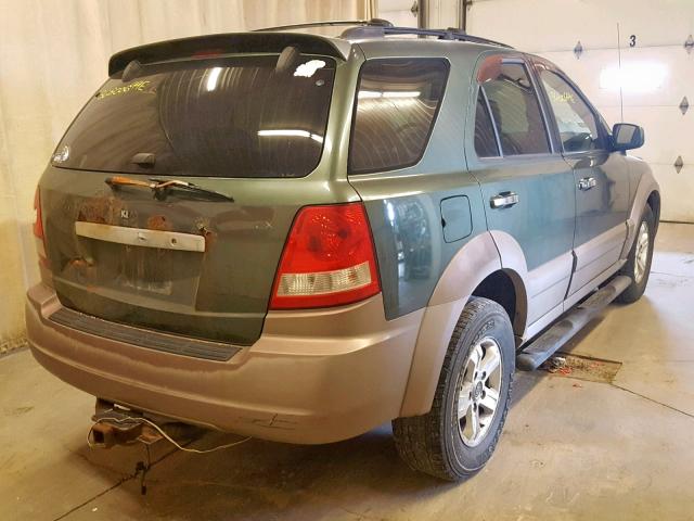 KNDJD733045303019 - 2004 KIA SORENTO EX GREEN photo 4