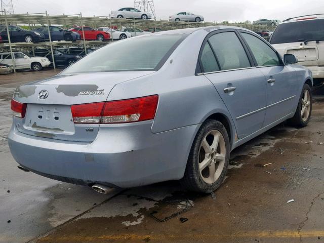 5NPEU46F96H133574 - 2006 HYUNDAI SONATA GLS BLUE photo 4