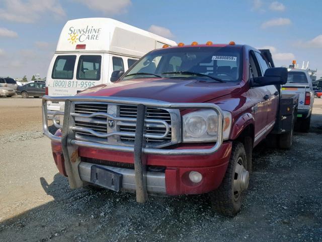 3D7MX49A98G159323 - 2008 DODGE RAM 3500 RED photo 2