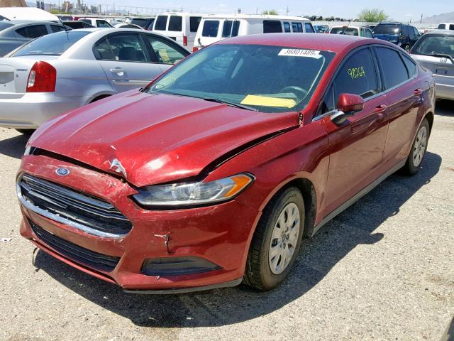 3FA6P0G74ER329421 - 2014 FORD FUSION S RED photo 2