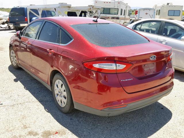 3FA6P0G74ER329421 - 2014 FORD FUSION S RED photo 3