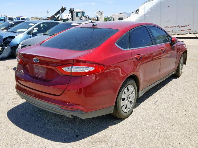 3FA6P0G74ER329421 - 2014 FORD FUSION S RED photo 4