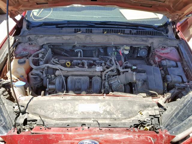 3FA6P0G74ER329421 - 2014 FORD FUSION S RED photo 7