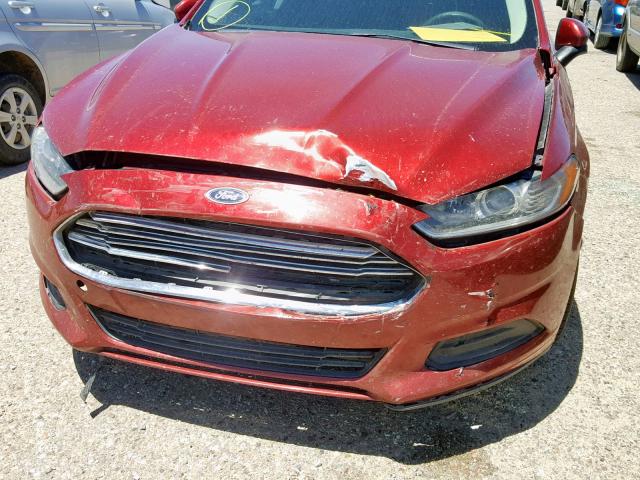 3FA6P0G74ER329421 - 2014 FORD FUSION S RED photo 9