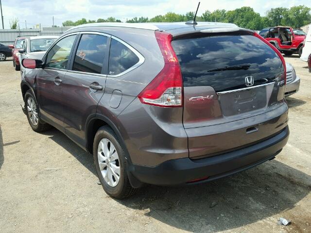 5J6RM4H77CL066868 - 2012 HONDA CR-V EXL GRAY photo 3