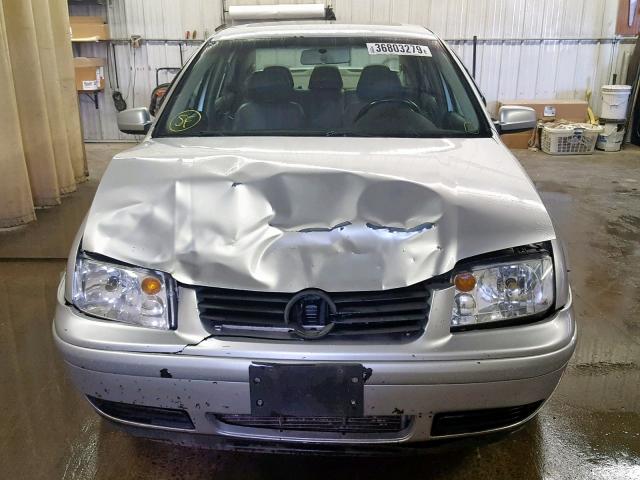 3VWSK69M93M039695 - 2003 VOLKSWAGEN JETTA GLS SILVER photo 9