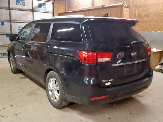 KNDMB5C19F6031492 - 2015 KIA SEDONA LX BLACK photo 3