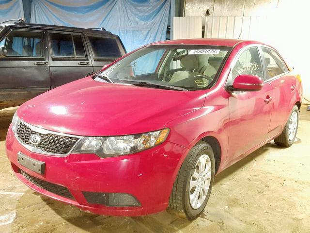 KNAFU4A29D5738214 - 2013 KIA FORTE EX RED photo 2