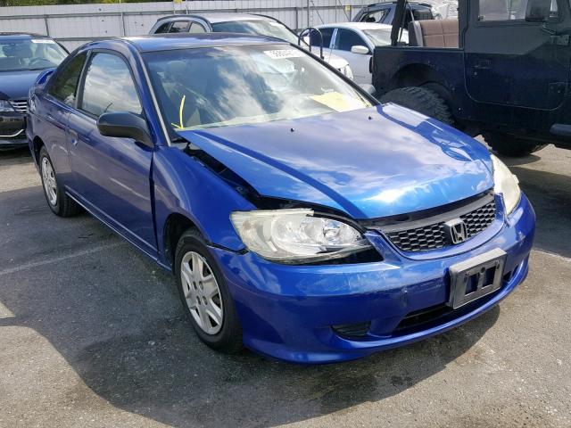 1HGEM22174L038519 - 2004 HONDA CIVIC DX V BLUE photo 1