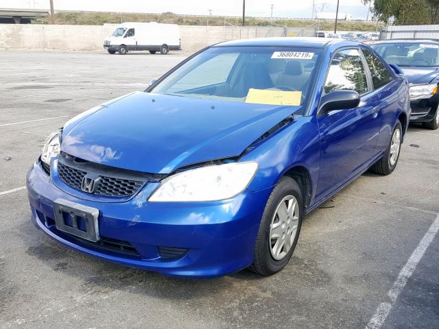 1HGEM22174L038519 - 2004 HONDA CIVIC DX V BLUE photo 2