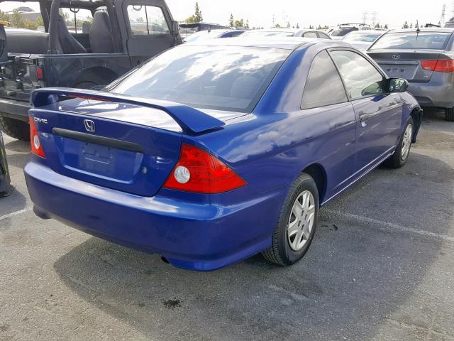 1HGEM22174L038519 - 2004 HONDA CIVIC DX V BLUE photo 4