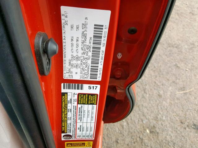 3TMCZ5AN9HM094317 - 2017 TOYOTA TACOMA DOU 橙色 照片 10