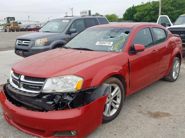 1B3BD1FG4BN585230 - 2011 DODGE AVENGER MA RED photo 2