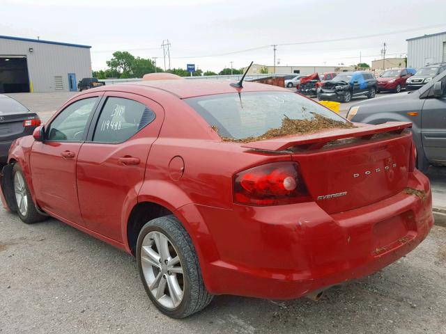 1B3BD1FG4BN585230 - 2011 DODGE AVENGER MA RED photo 3