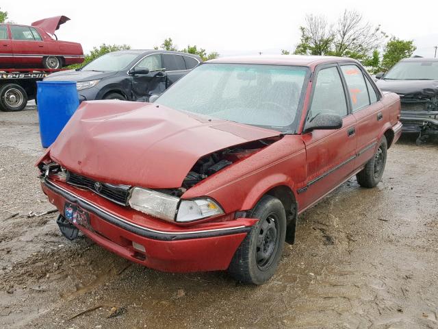 2T1AE97A0N0173457 - 1992 TOYOTA COROLLA LE RED photo 2